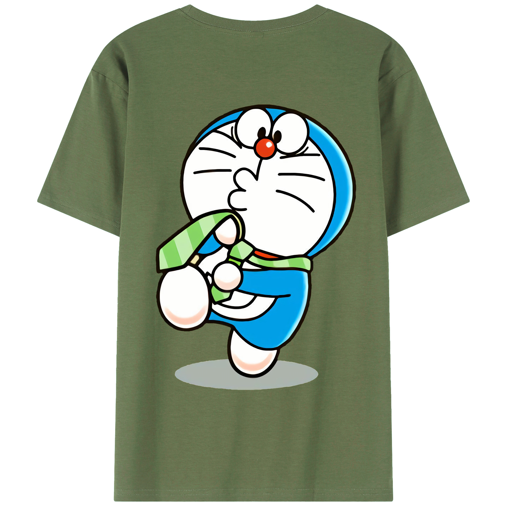 （画像用） ドラえもん Doraemon 綿100％ メンズ半袖Tシャツ（バックプリント） 通気性